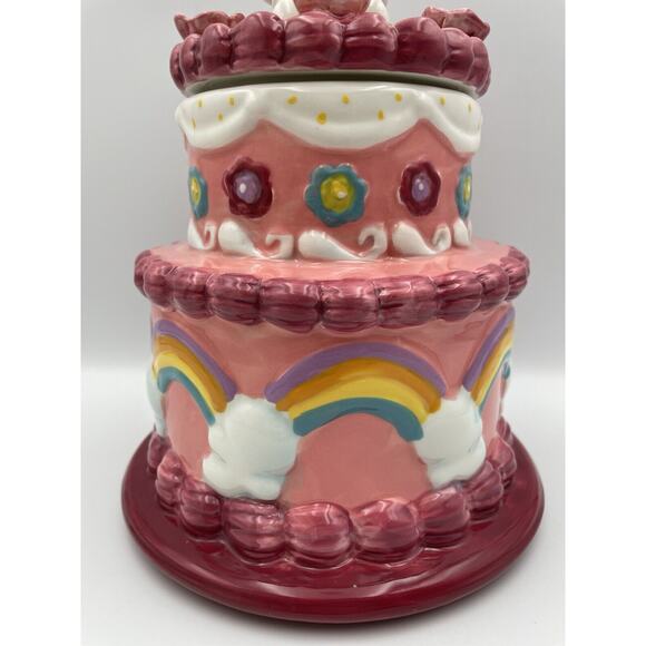 Hello Kitty Blue Sky Clayworks Ceramic Birthday Cake Canister Jar NWT - Picture 4 of 11